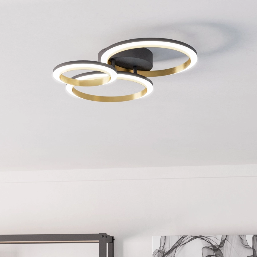 Eglo – LED Dimbar taklampa LED/20W/230V 4000K svart/guld