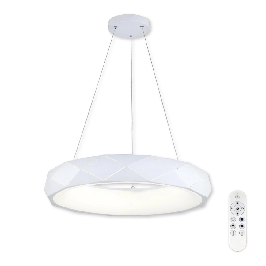 Top Light – LED ljusreglerad ljuskrona på textilsladd APOLO LED/45W/230V vit + fjärrkontroll