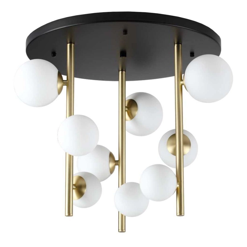 Ideal Lux – LED pendelljuskrona PERLAGE 9xG9/3W/230V diameter 55 cm guld/vit