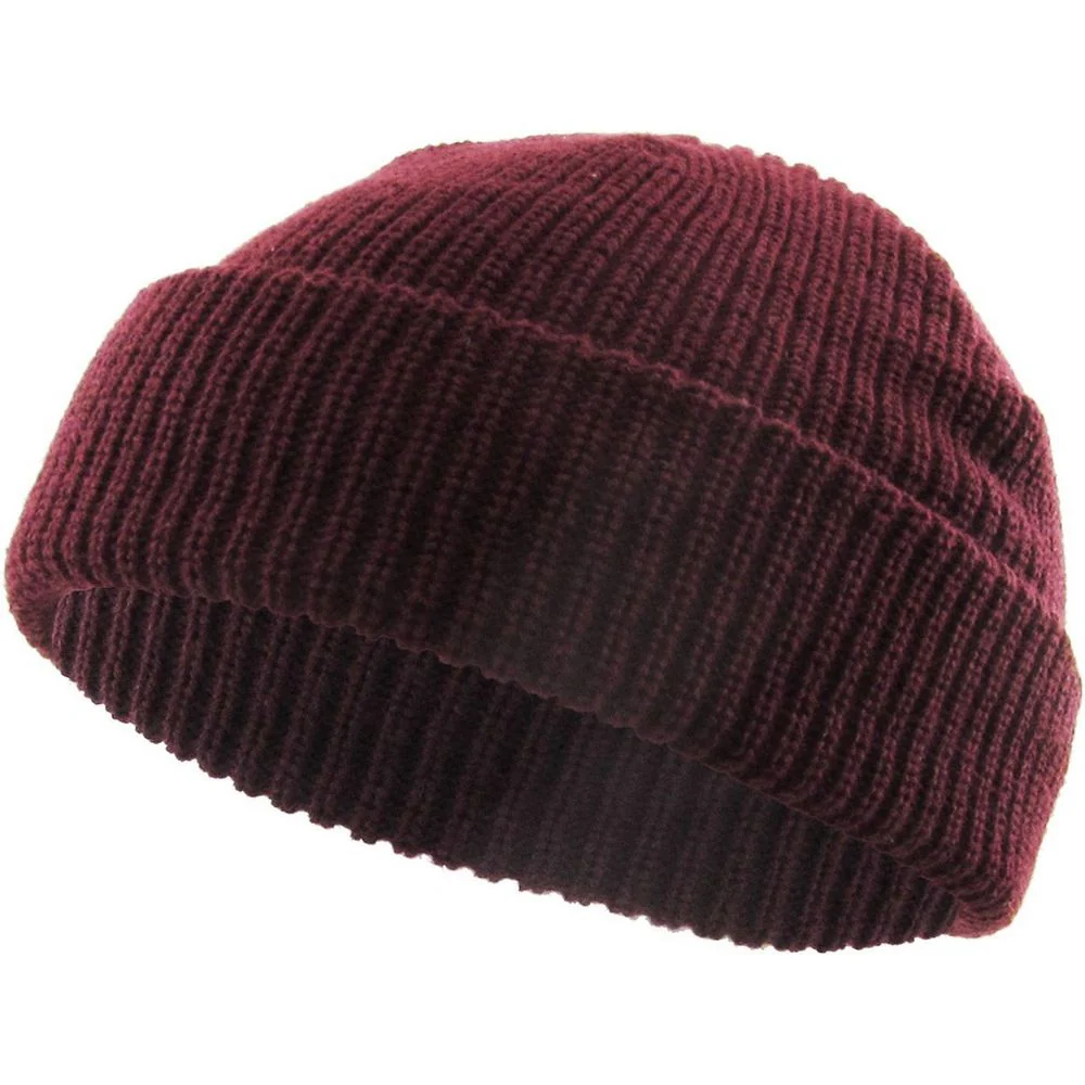 Ethos Fisherman Beanie – Vinrød Acryl nyans i klassisk fiskestil