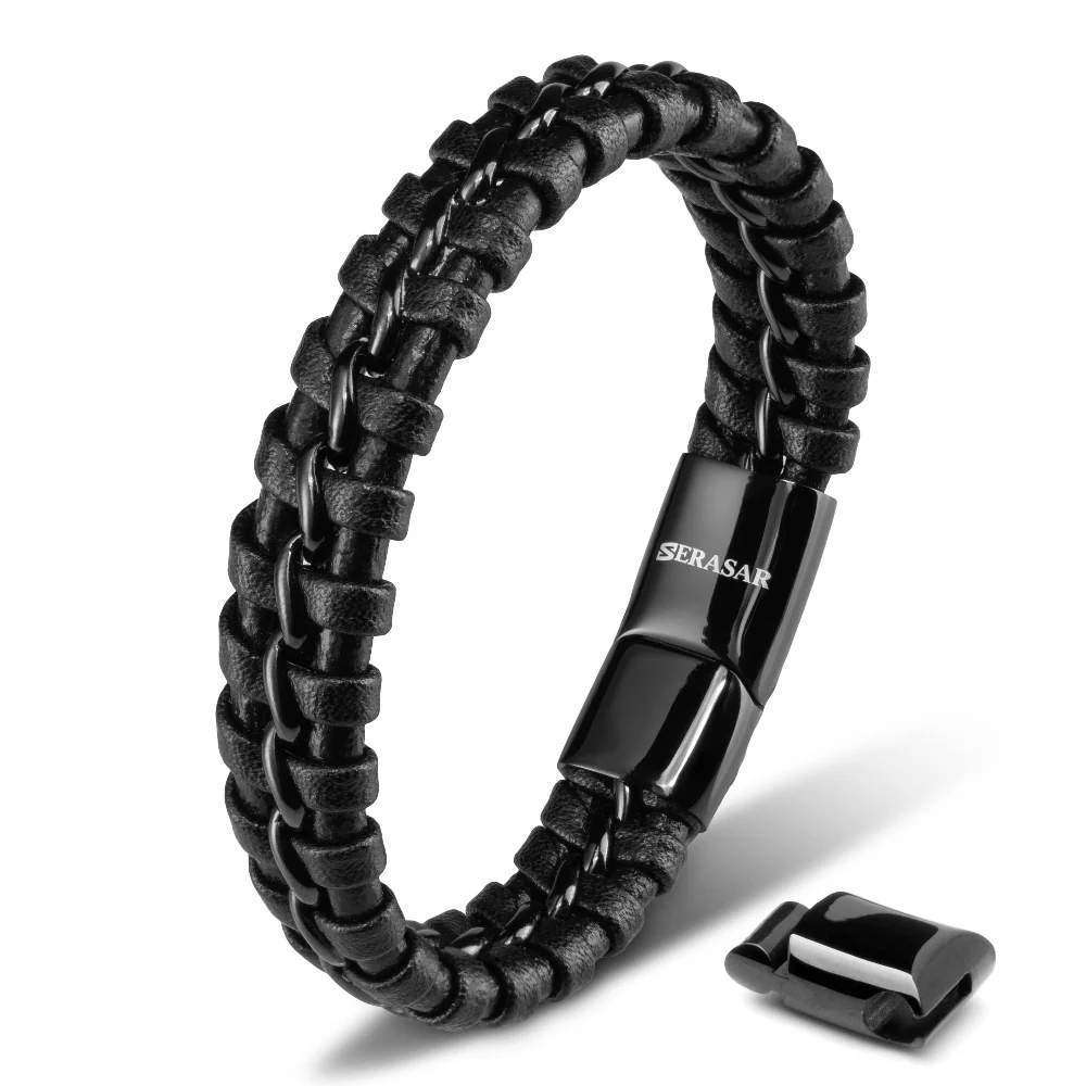 Läderarmband ”Joy” – Svart kohud