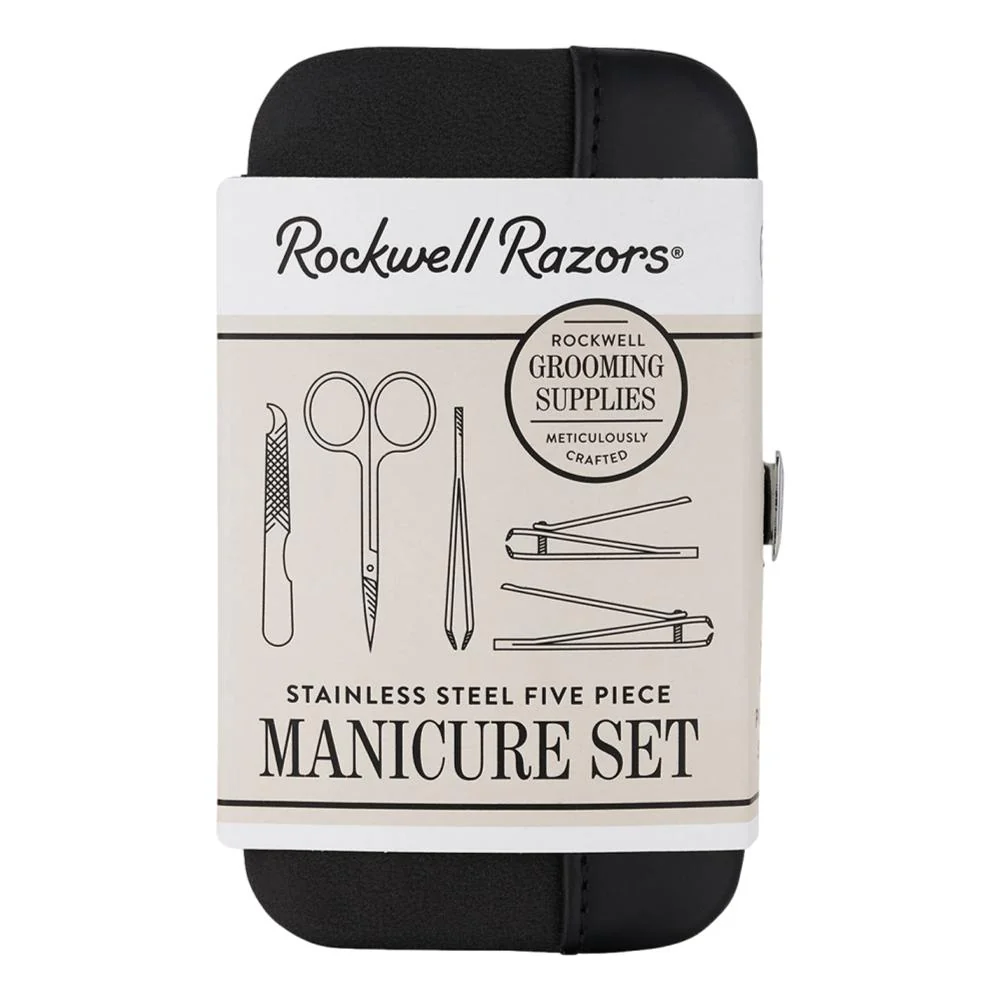 Rockwell 5 rostfritt stålstycke manikyruppsättning