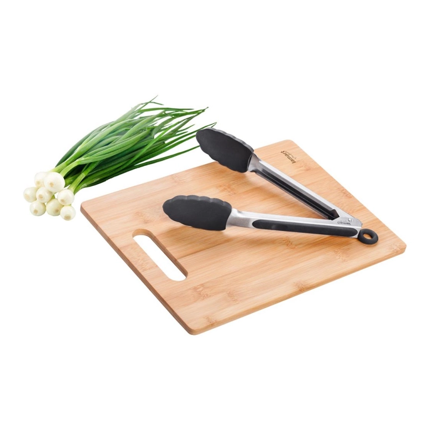 Lamart – Skärbräda för kök 30×22 cm + tongs