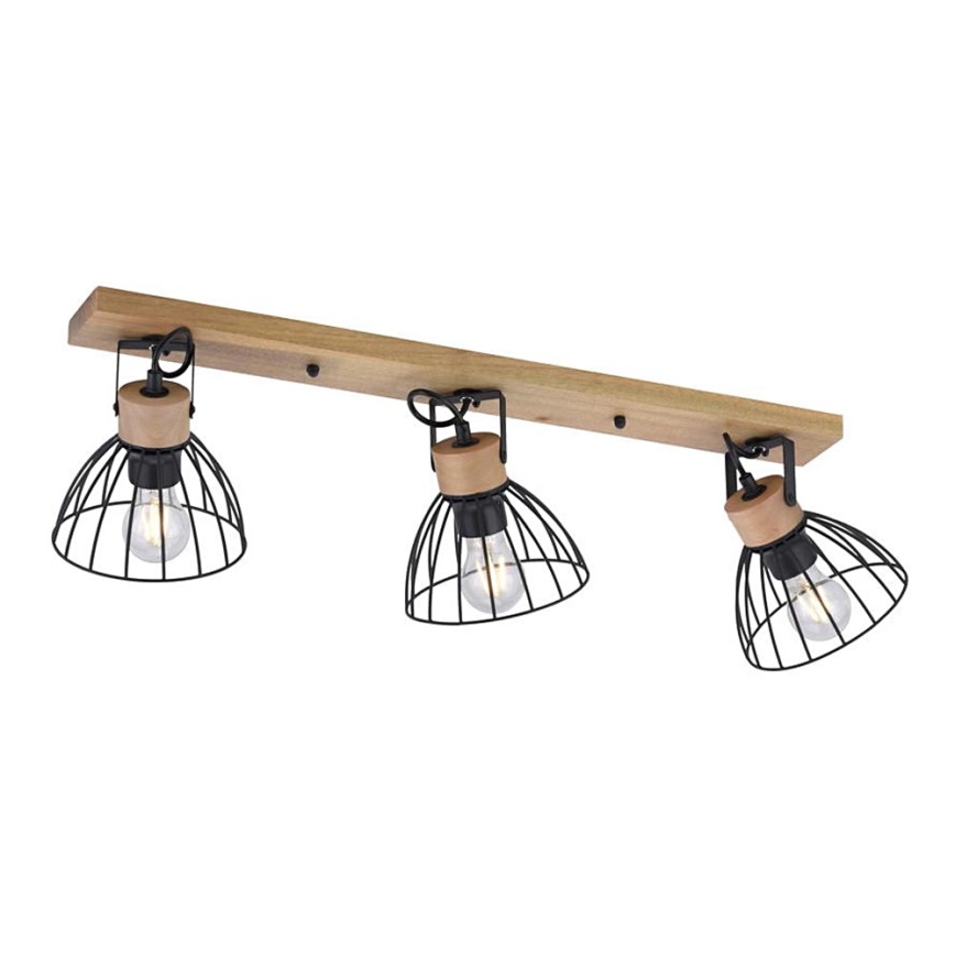 Leuchten Direkt 11418-18 – Spotlampa LAMI 3xE27/25W/230V akacia/metal