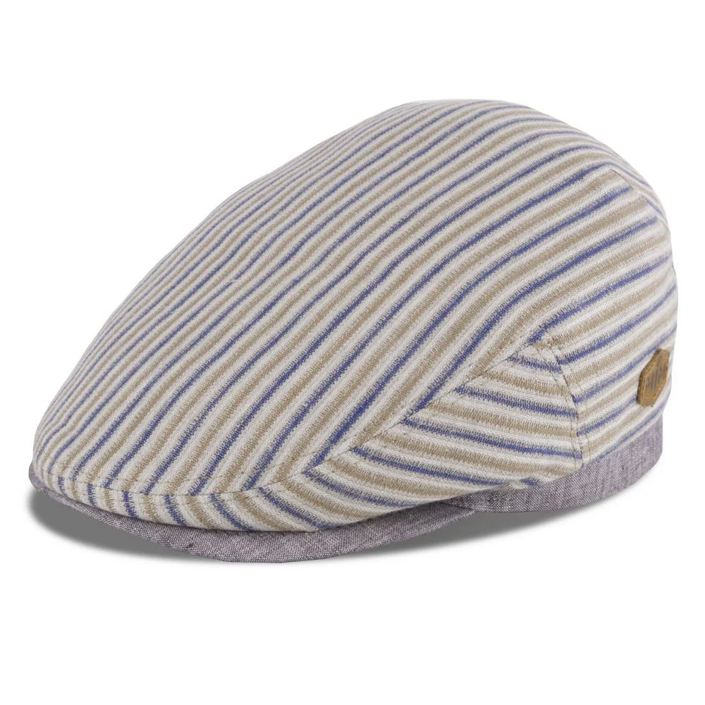 MJM Jordan Flat Cap – Organisk beige randig hampa