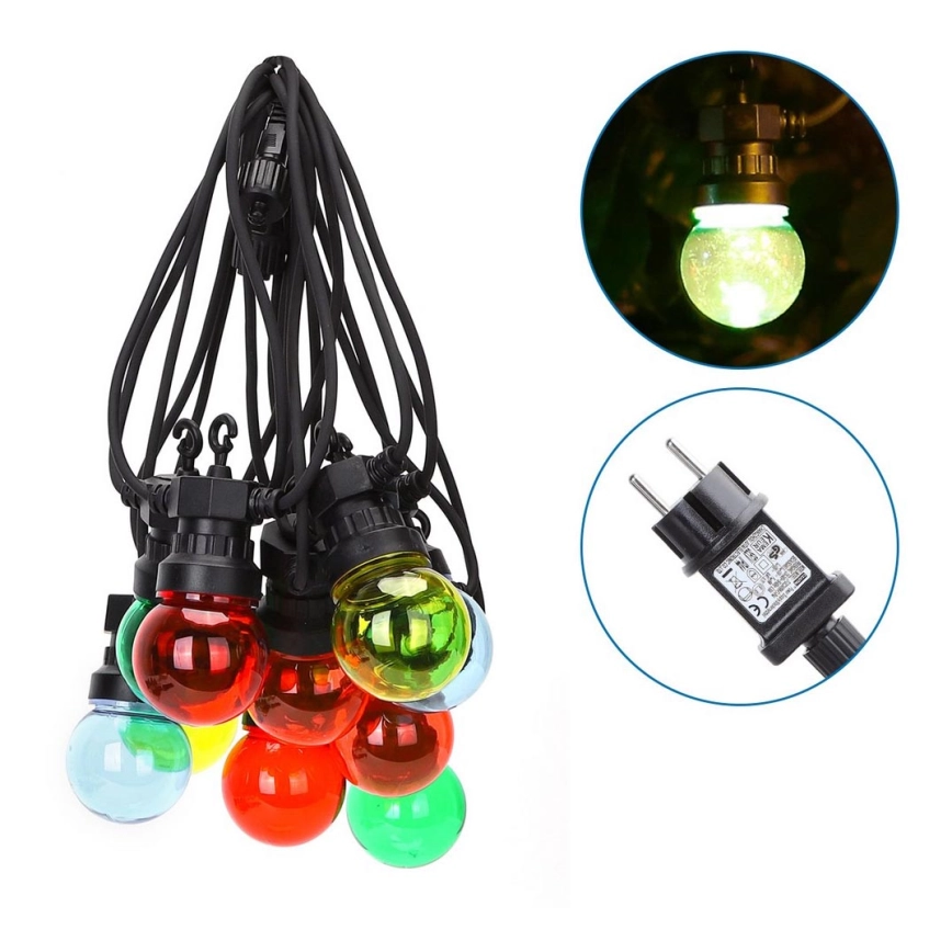 Aigostar – LED Utomhus dekorativ ljusslinga 10xLED/8m IP44 varm vit