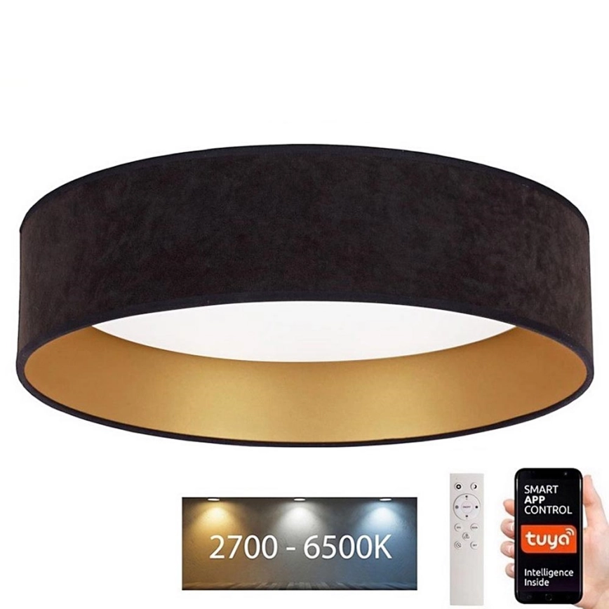 Brilagi – LED dimbar taklampa VELVET SMART LED/24W/230V Ø 45 cm 2700-6500K Wi-Fi Tuya svart/guld + fjärrkontroll
