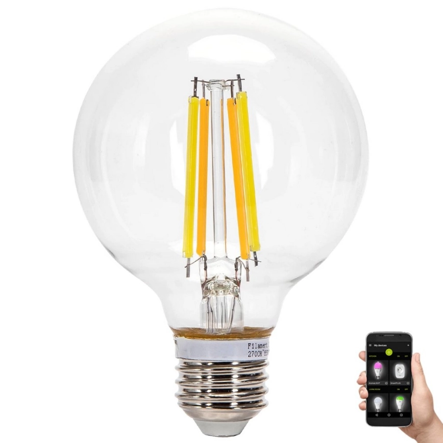 LED Ljusreglerad glödlampa FILAMENT MESH Smart G80 E27/6W/230V 2700-6500K – Aigostar