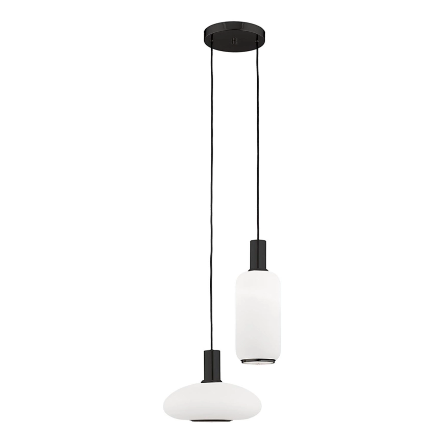 Argon 7214 – Ljuskrona med textilsladd SAGUNTO PLUS 2xE27/15W/230V svart