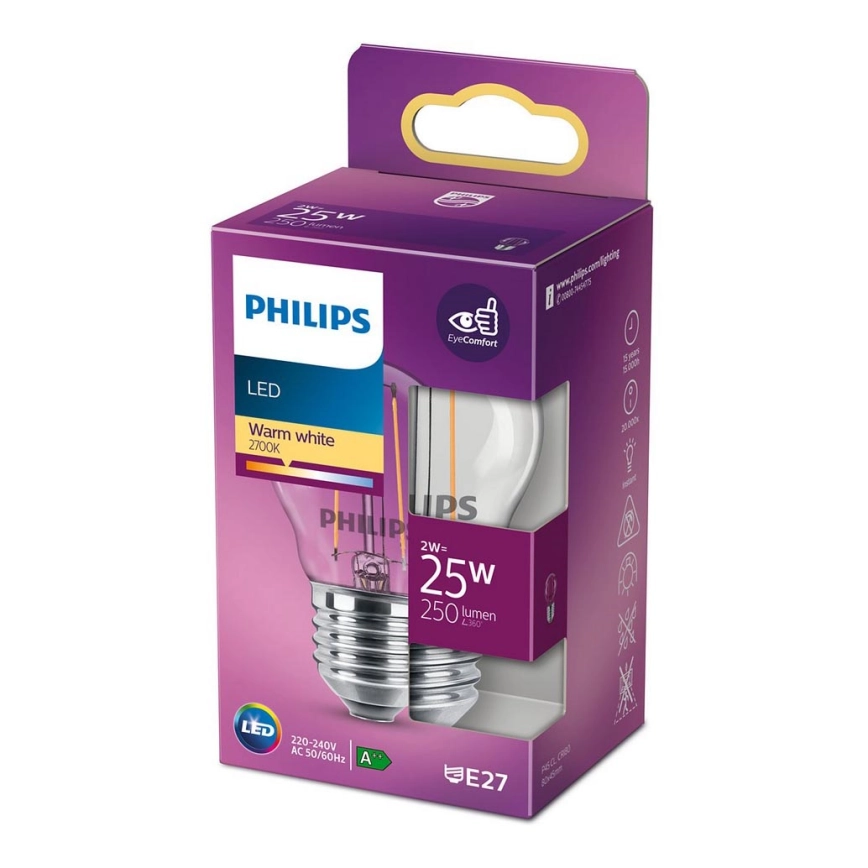 LED-lampa VINTAGE Philips P45 E27/2W/230V 2700K