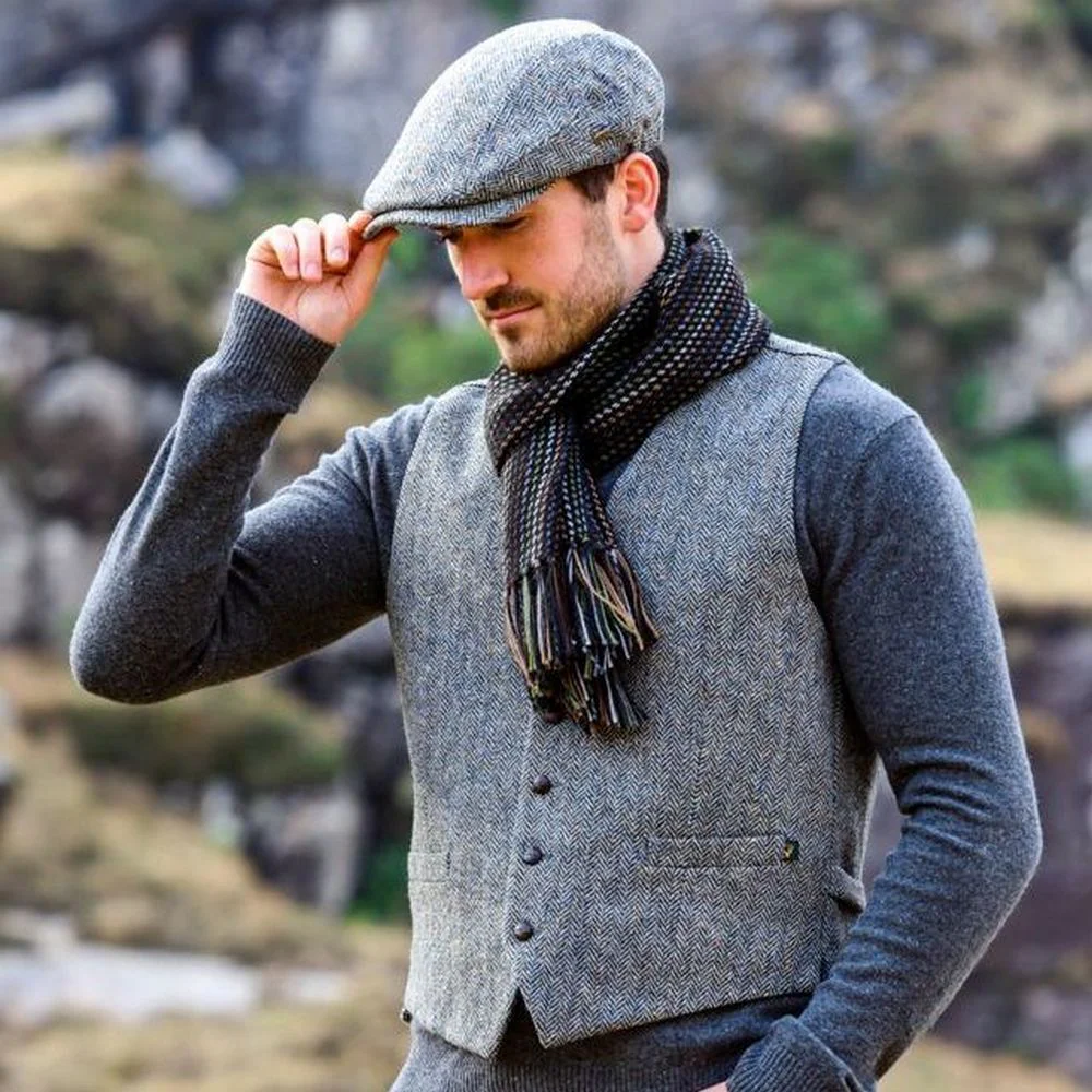 Mukros tweed nr. 1 Herringbone Waistcoat – Grey West