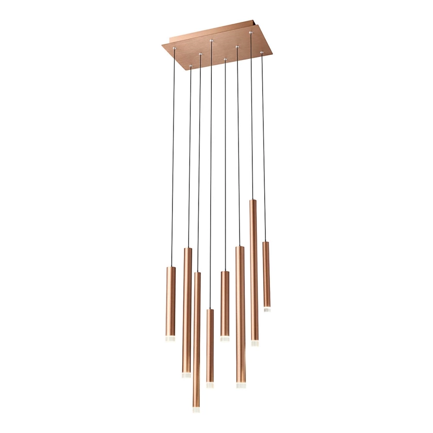 Redo 01-2047 – LED ljuskrona med textilsladd MADISON 8xLED/4W/230V koppar