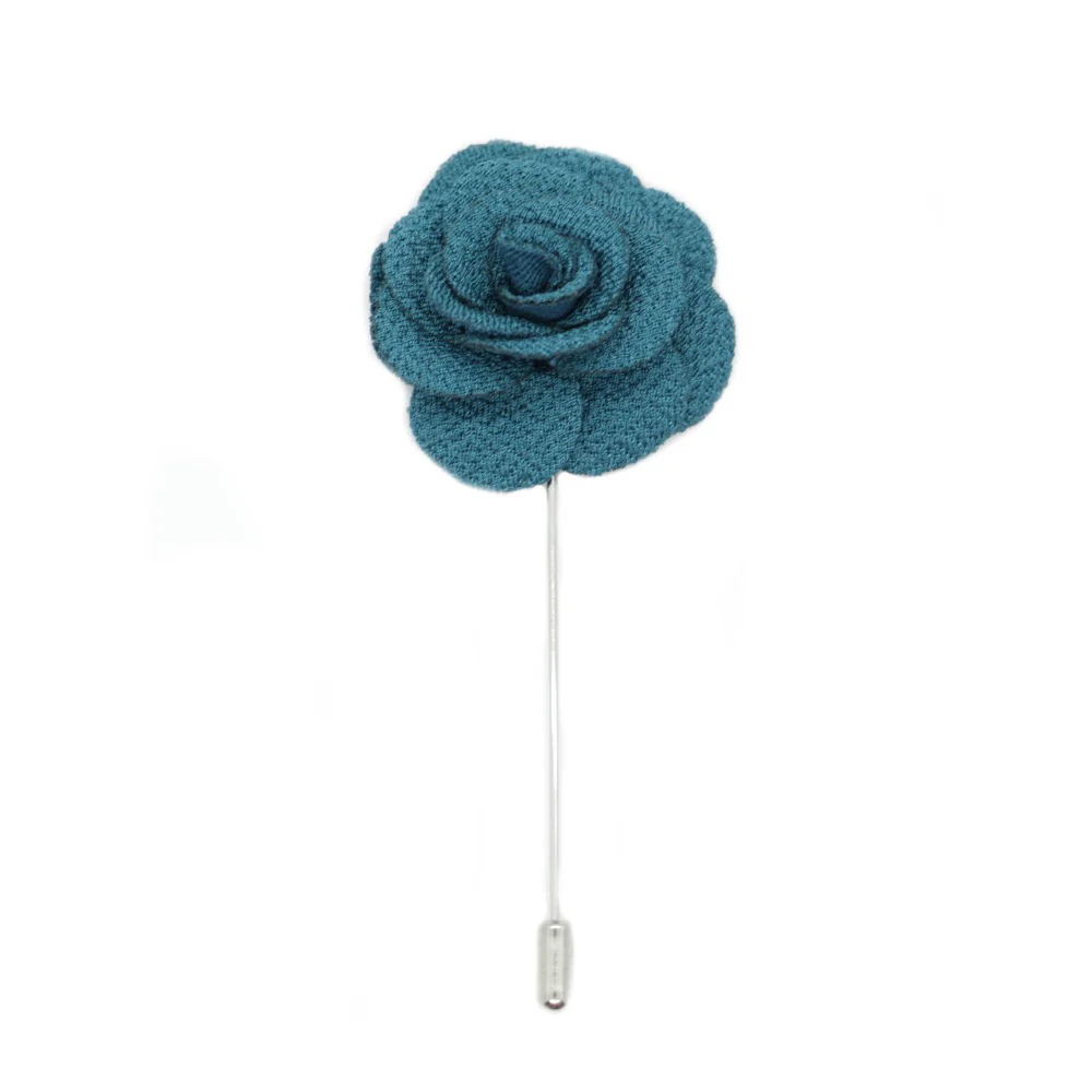 David Aster – Teal Blue Flower Lapel Pin