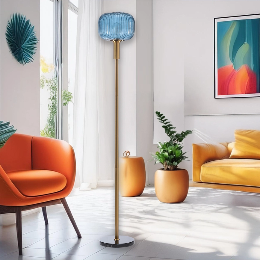 ONLI – Golvlampa DOROTY 1xE27/22W/230V blå/guld
