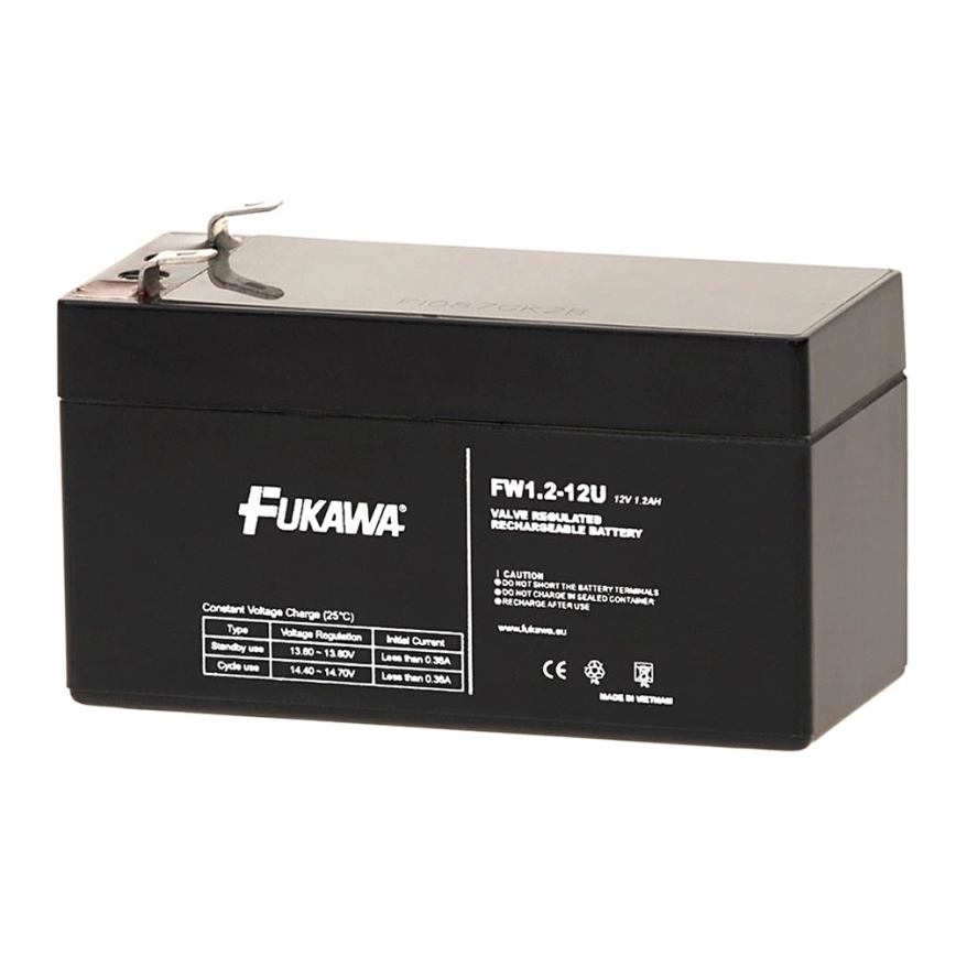 FUKAWA FW 1,2-12 U – Blybatteri 12V/1,2Ah/Faston-kontakt 4,7mm