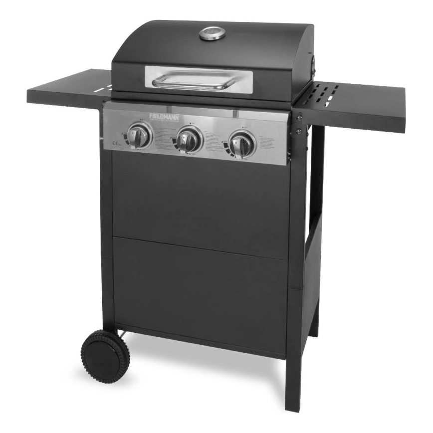 Fieldmann – Gasolgrill med 3 brännare svart