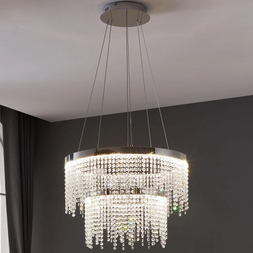 Eglo – LED ljusreglerad ljuskrona på textilsladd LED/45W/230V