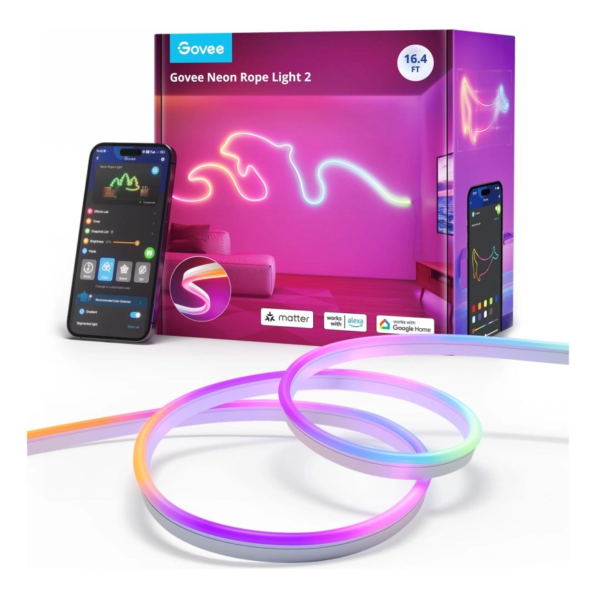 Govee – Neon 2 MATTER böjbar LED list 5m RGBIC Wi-Fi IP67