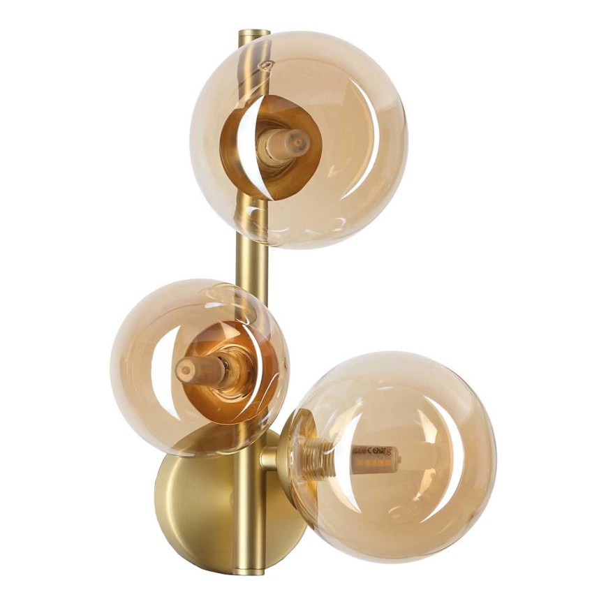 Ideal Lux – PERLAGE LED-vägglampa 3xG9/3W/230V guld/rökbeige