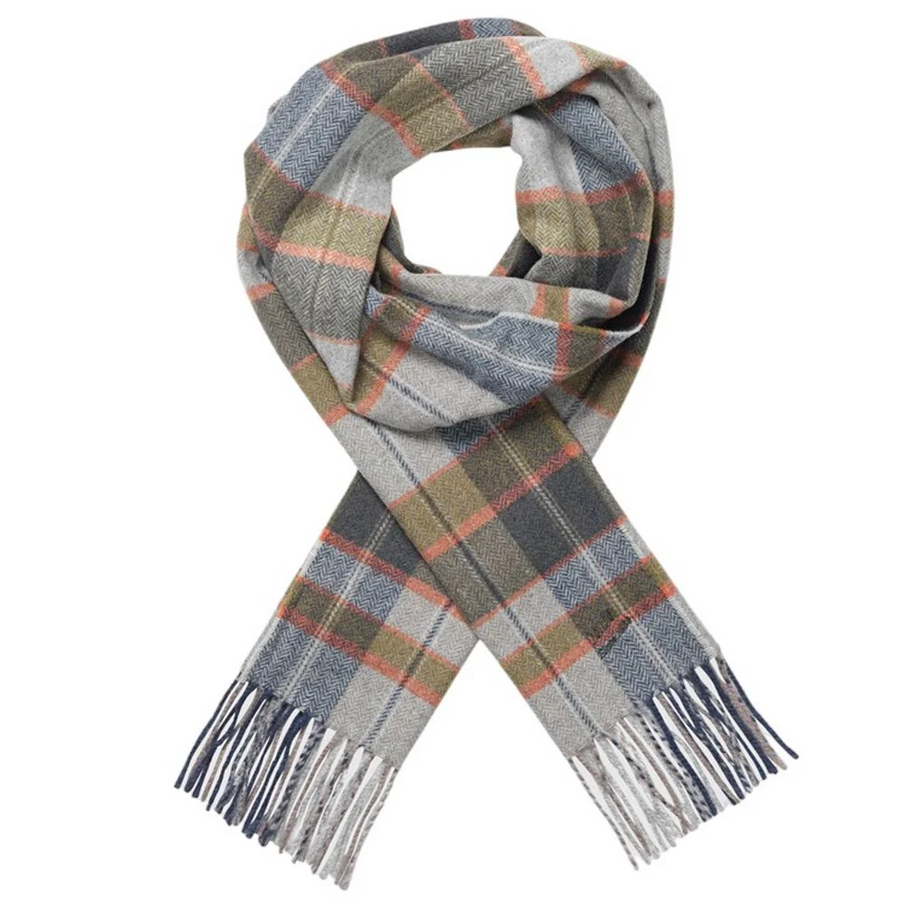 MJM -halsduk Roberto Wool Green Check – 100% ull