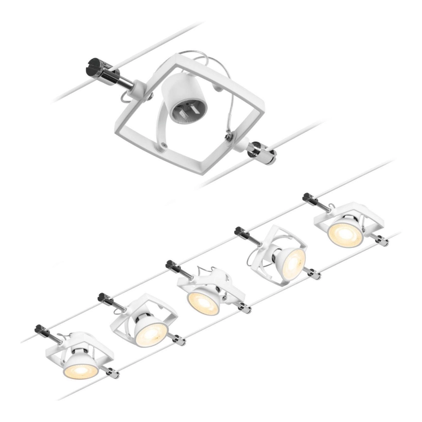 Paulmann 94432 – Sats 5xGU5,3/10W Komplett vajersystem MAC 230V vit