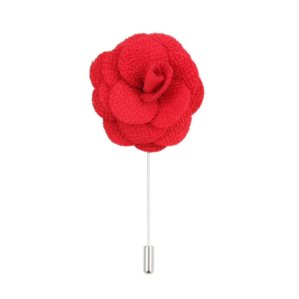 David Aster – Red Flower Lapel Pin