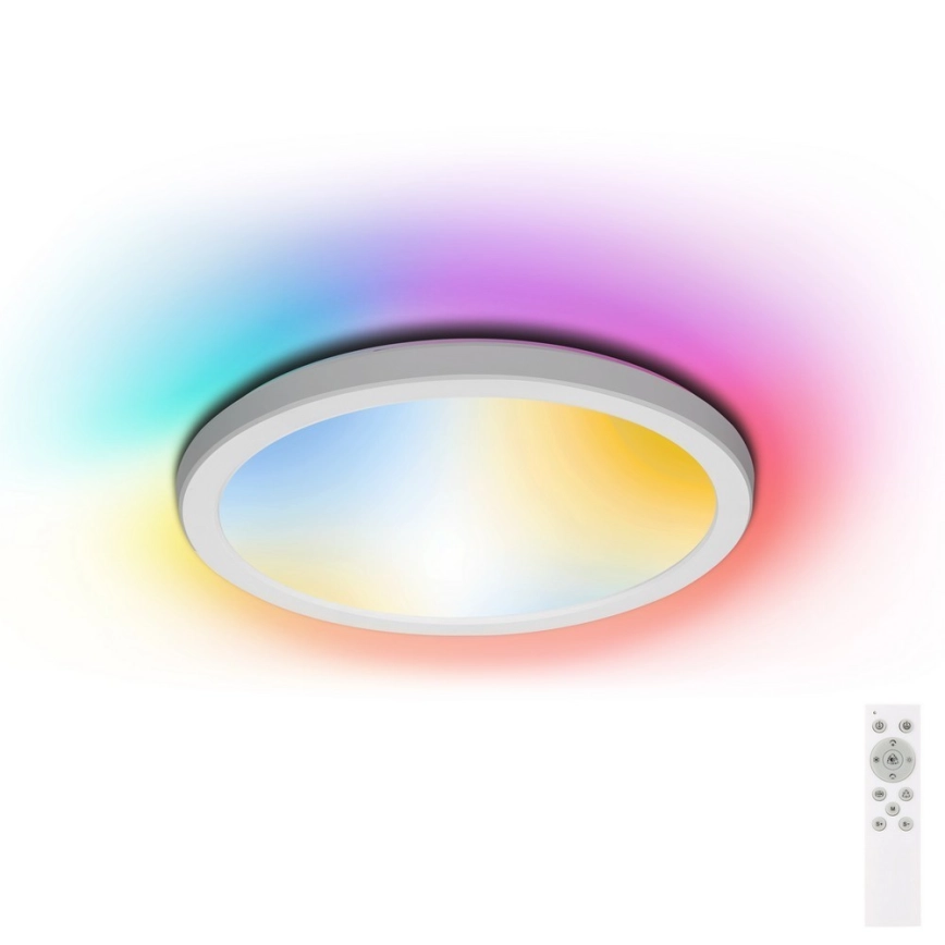 Aigostar – LED RGBW dimbar badrumsplafond LED/18W/230V 3000-6500K Ø 30 cm IP44 + fjärrkontroll