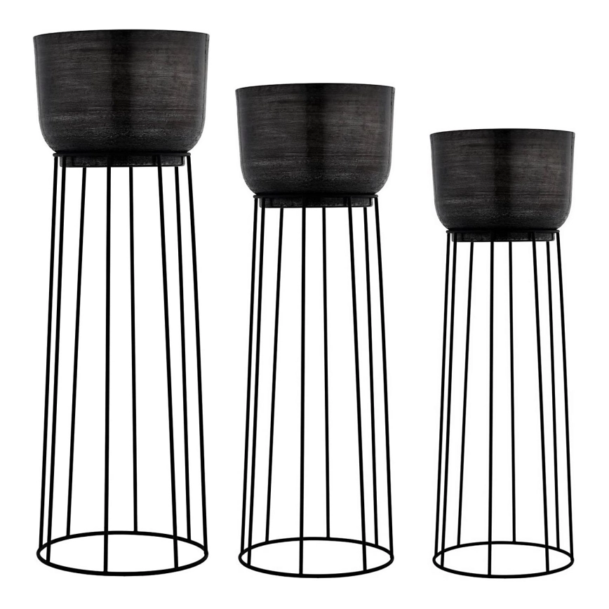 Eglo – KIT 3x Blomkruka av metall svart