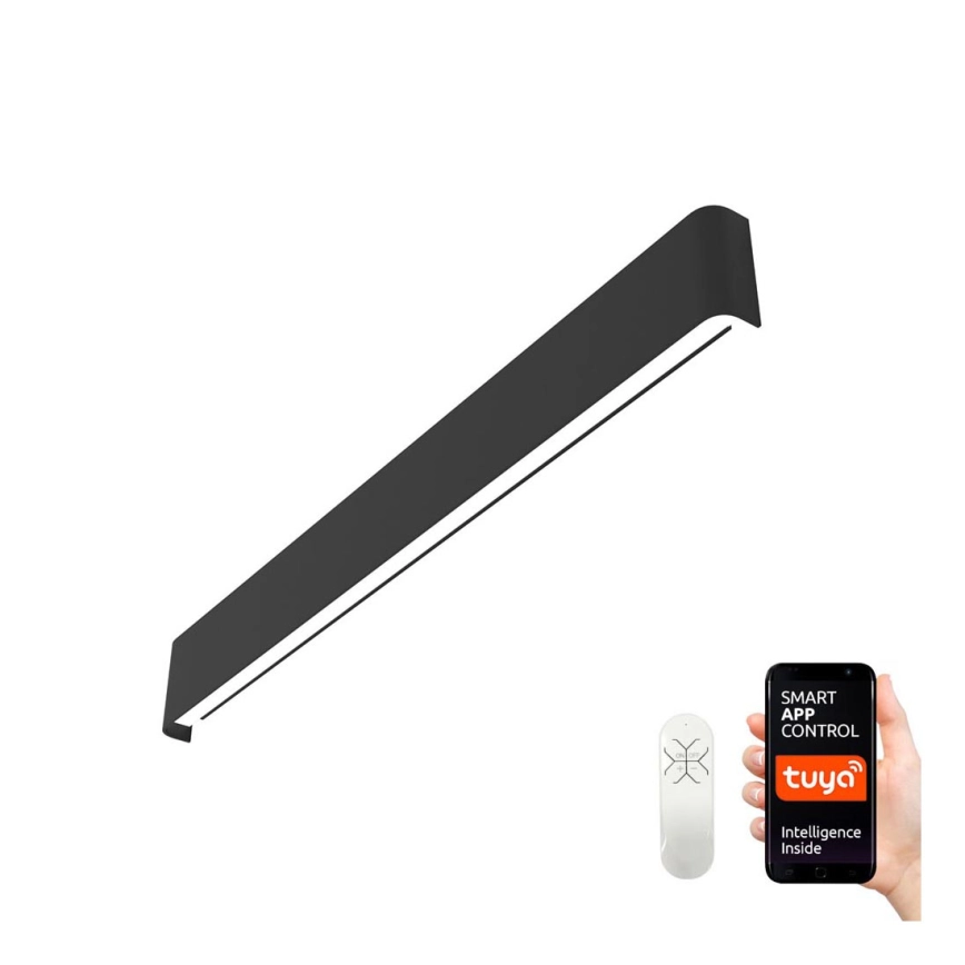 Immax NEO 07137-B – LED SMART Ljusreglerad vägglampa LINEA svart LED/40W/230V + fjärrkontroll 76 cm Tuya ZigBee