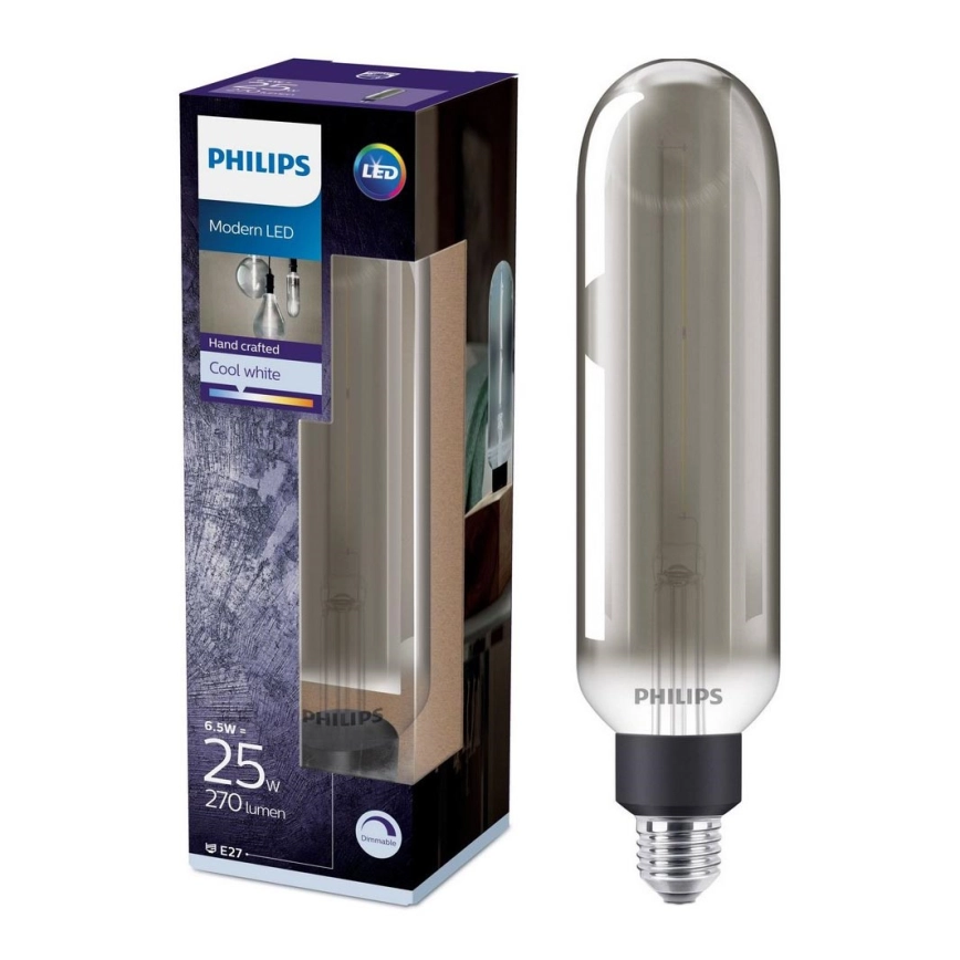 Dimbar LED-lampa SMOKY VINTAGE Philips T65 E27/6,5W/230V 4000K