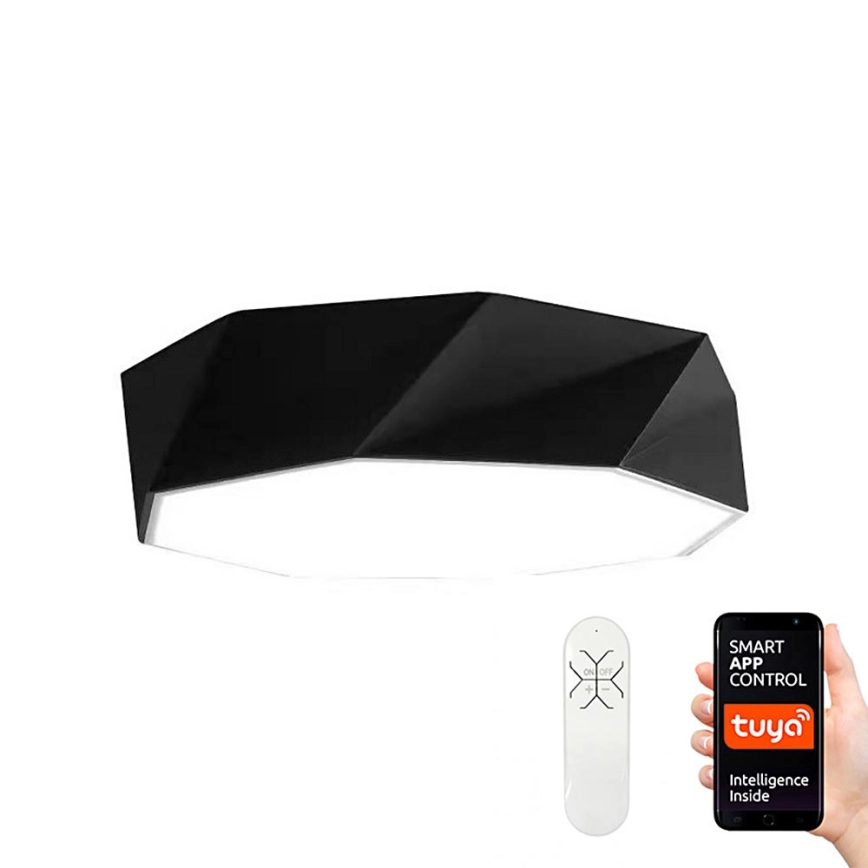 Immax NEO 07130-B60 – LED SMART Ljusreglerad taklampa DIAMANTE svart LED/43W/230V + fjärrkontroll 60cm Tuya ZigBee