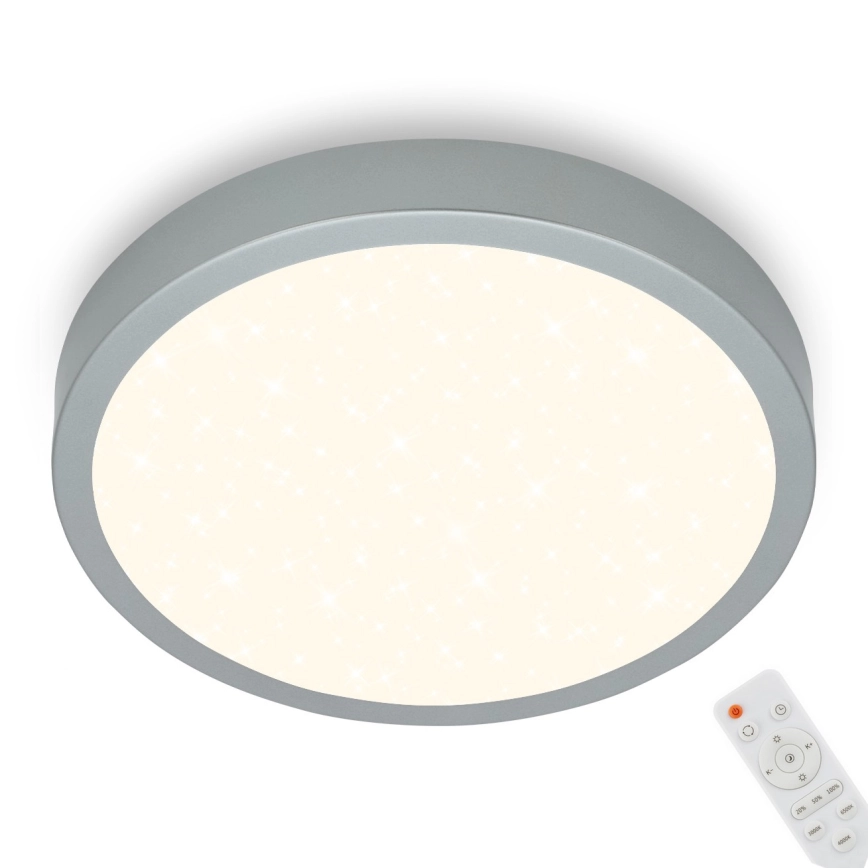 Briloner 3704-014-LED Dimbar taklampa RUNA LED/22W/230V 2700-6500K silver + fjärrkontroll