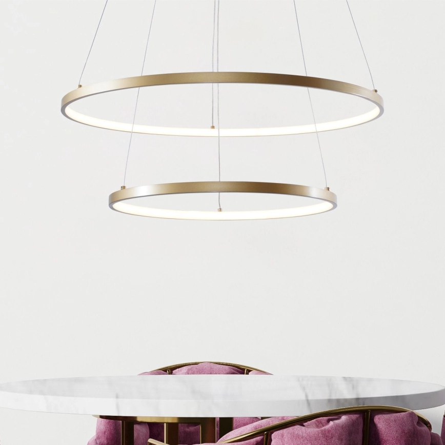 Zuma Line – LED ljuskrona med textilsladd LED/50W/230V 3000/4000/6000K diameter 60 cm guld