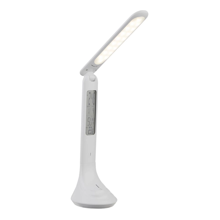 Globo – LED dimbar uppladdningsbar bordslampa med display LED/4W/230V 2200 mAh vit