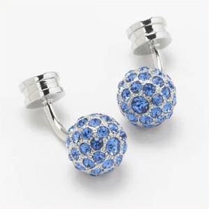 Manschettknappar Swarovski Sapphire & Crystal Ball