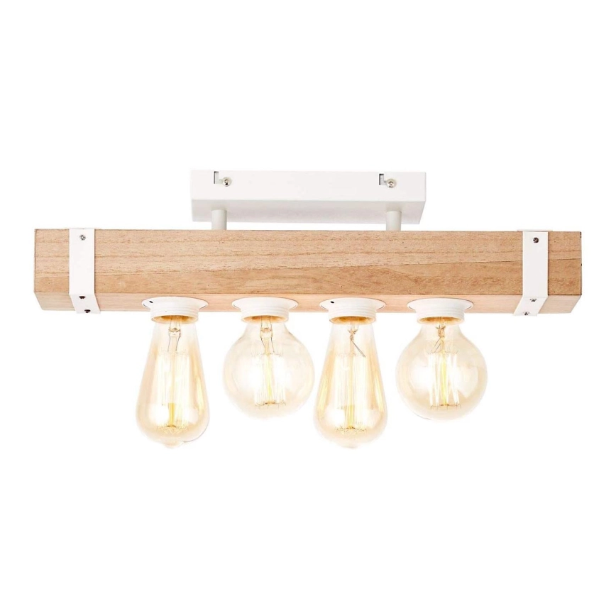 Brilliant – Ljuskrona Vit trä 4xE27/30W/230V