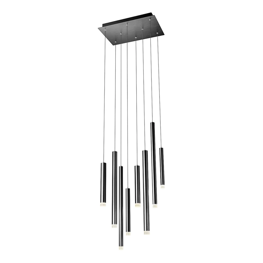 Redo 01-2048 – LED ljuskrona med textilsladd MADISON 8xLED/4W/230V svart