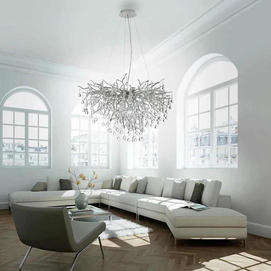 Paul Neuhaus 2192-55 – Taklampa ICICLE 10xG9/40W/230V 50×100 cm blank krom