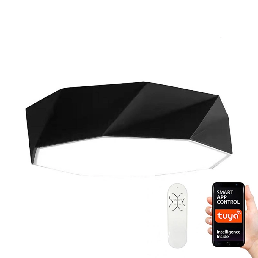 Immax NEO 07130-B80 – LED SMART Ljusreglerad taklampa svart DIAMANTE LED/60W/230V + fjärrkontroll 80cm Tuya ZigBee