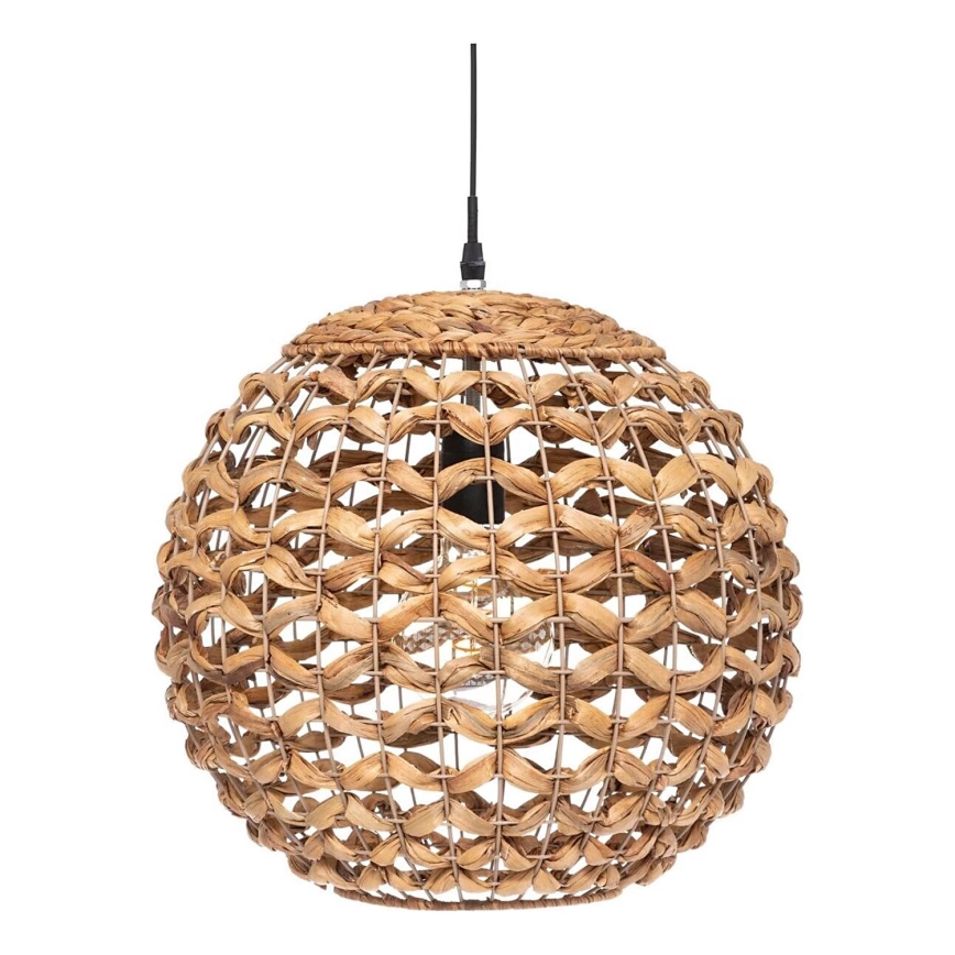 Atmosphera – Ljuskrona med textilsladd SAND 1xE27/40W/230V vattenhyacint