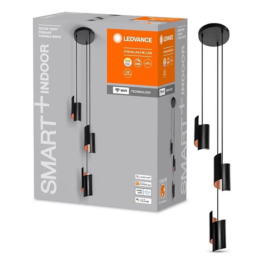 Ledvance – LED Dimbar taklampa SMART+ DECOR 3xLED/8W/230V svart Wi-Fi