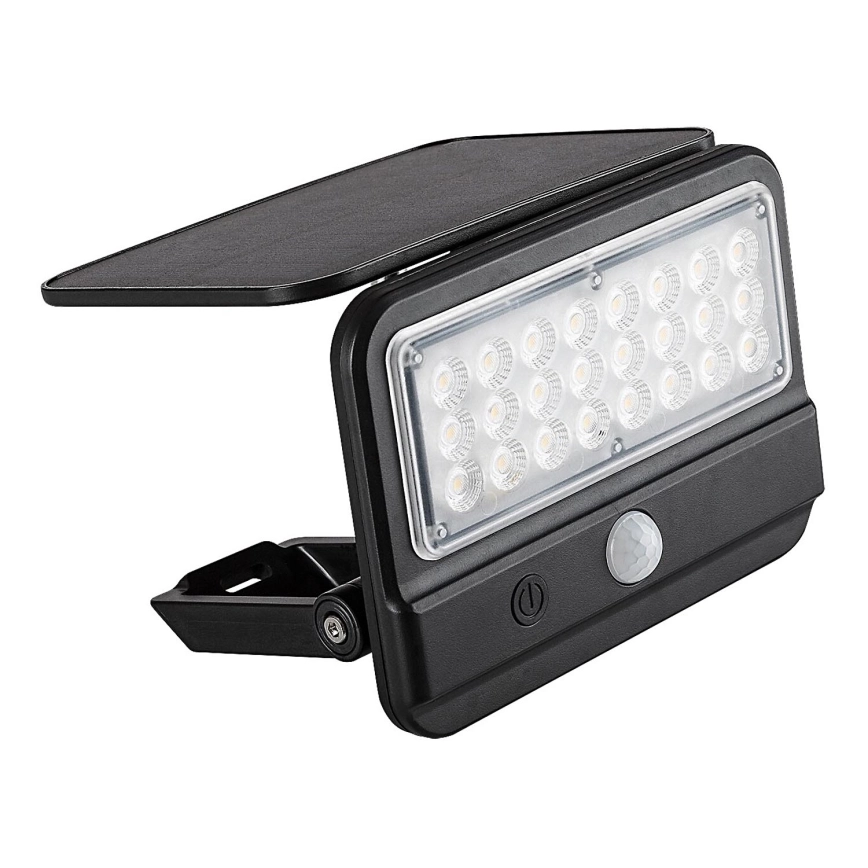 Rabalux – LED solcellsvägglampa med sensor LED/7W/3,7V IP54 svart 3000 mAh