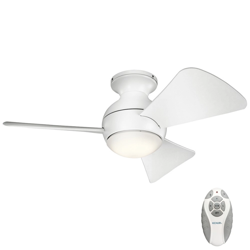 Kichler – LED dimbar takfläkt SOLA LED/10W/230V IP23 vit + fjärrkontroll