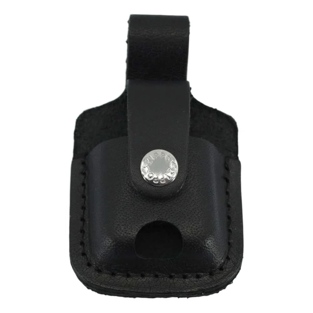 Zippo -tillbehör – Black Open Belt Bag med läderrem