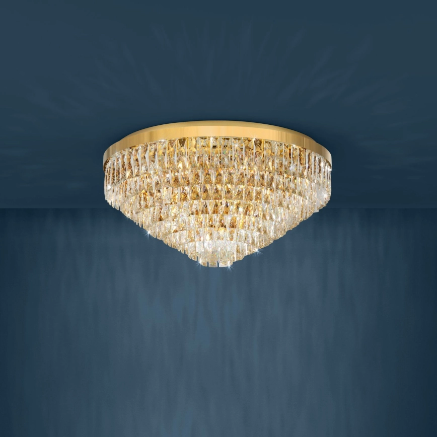 Eglo – Kristal Takbelysning 16xE14/40W/230V guld