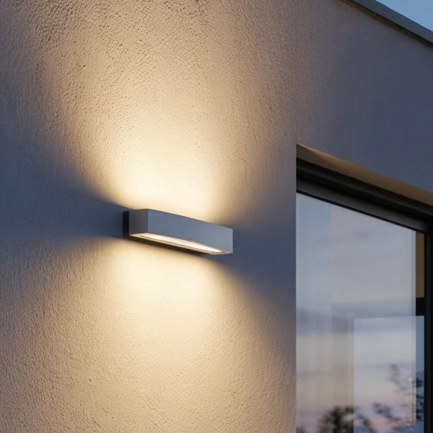 Ideal Lux – Vägglampa för utomhusbruk ANDROMEDA 2xE27/60W/230V IP55 grå
