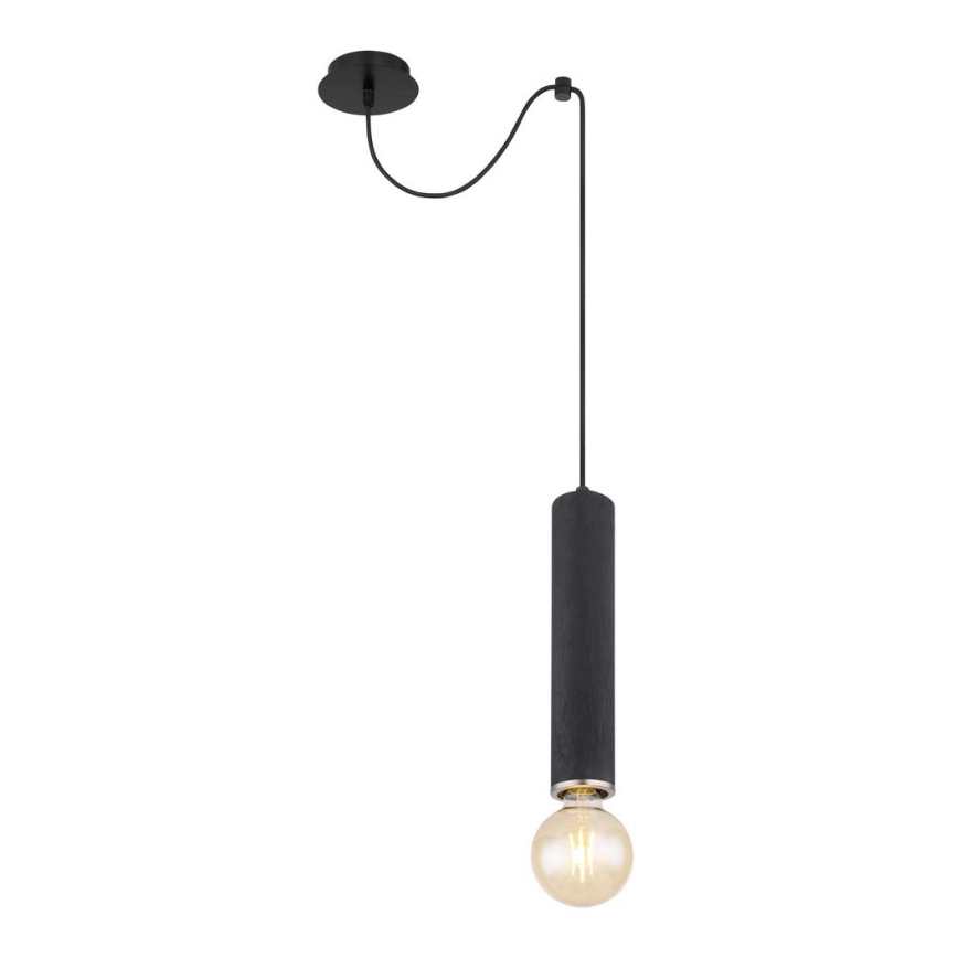 Globo – Taklampa 1xE27/60W/230V svart trä