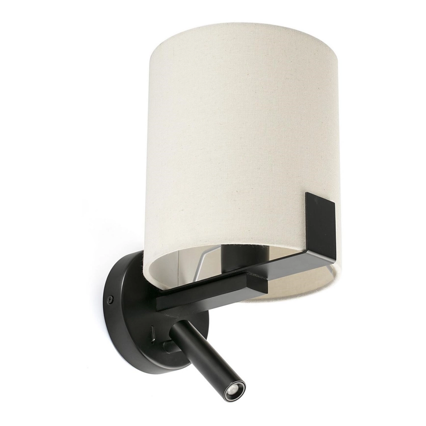 FARO 20053 – LED Vägglampa NILA 1xE27/15W/230V + LED/3W krämvit/svart
