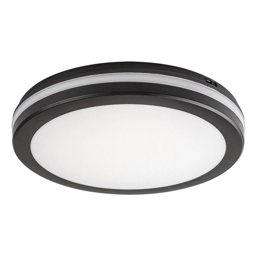 Rabalux – LED badrumstaklampa LED/28W/230V 3000/4000/6500K IP54 svart Ø 30 cm