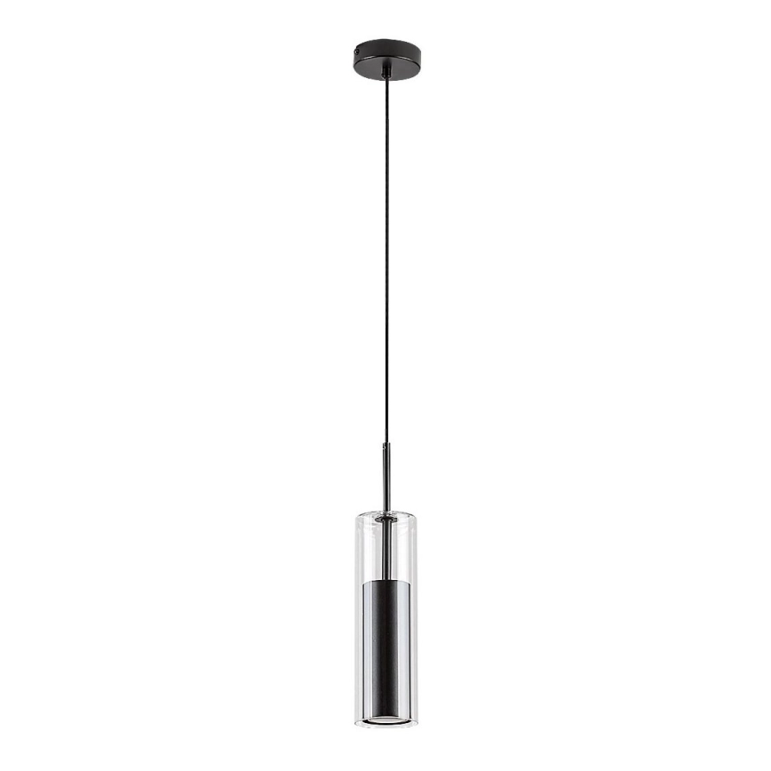 Rabalux – Ljuskrona med textilsladd 1xGU10/50W/230V genomskinlig/svart